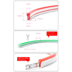 Kit Neon flex LED 12V rosu 5m IP65