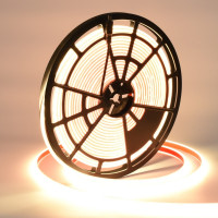 Banda led cob 24v 320 LED/m, IP65 exterior, 10W/m, alb cald 3500K, CRI>90, rola 10m