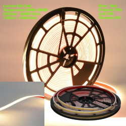 Banda led submersibila COB 24V, 320 LED/m, IP68, alb cald 3500K, CRI>90, rola 10m