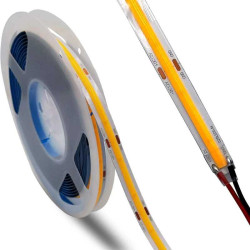 Banda led cob 24v 10mm alb cald 3500K IP65 rola 10m