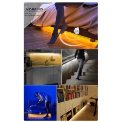 Banda led dormitor cu senzor miscare si lumina calda, 2x1.2m