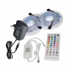 Kit bandă LED RGB 10 metri cu telecomandă, controller Bluetooth si transformator