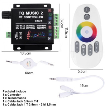 Controler muzical banda led TQ Music 2 RF + Wifi