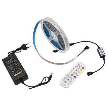 Kit banda led 5050 RGB 5m cu Bluetooth si telecomanda IR