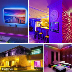 Kit banda led rgb 10m cu Bluetooth si telecomanda IR
