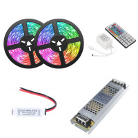 kit banda led rgb 10m cu telecomanda 44 taste si transformator