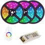 Banda LED RGB cu telecomanda si transformator kit 15m