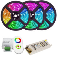 Banda LED RGB exterior cu telecomanda si transformator kit 15m