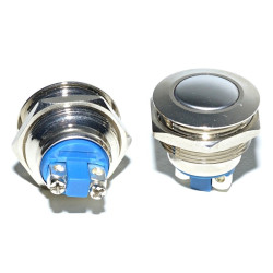 Intrerupator push metalic 22mm cu revenire 220V IP65