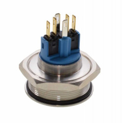 Buton push metalic 30mm 24V LED rosu profesional