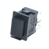 Buton Push Dreptunghiular Negru cu Retinere, 22x15x31mm