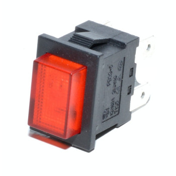 Buton Push Dreptunghiular Rosu, 22x15x31mm