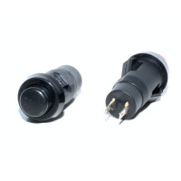 Buton cu revenire negru 12x32 mm pentru automatizari