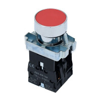 Buton cu retinere BA45 rosu, 1NO + 1NC, montaj panou