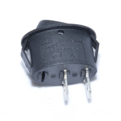 Buton oval negru, 24x13x30 mm, 6A-250V