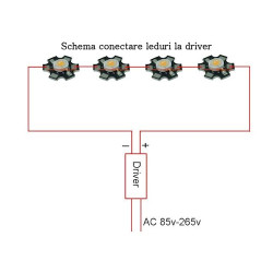 Led 1w cu radiator SMD 6500K Set 8 bucati Alb Rece