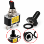 Set intrerupator 12V cu LED rosu si capac protectie, ON/OFF, 30A, 3 pini