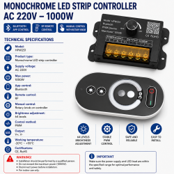 Controler banda led 220v 1000W Bluetooth RF HPW251