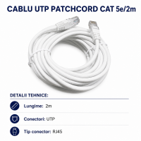 Cablu cat 5e UTP Patchcord 2m RJ45 tata internet