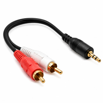 Cablu audio jack tata 3.5mm la 2 rca Tata 15cm