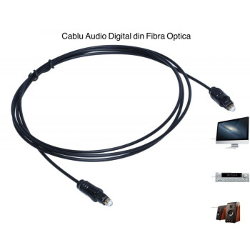 Cablu audio optic 1,5m Toslink – fibra optica digitala