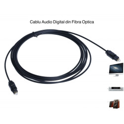Cablu audio optic 5m Toslink fibra optica digitala