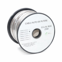 Cablu audio auto 8GA CU+AL maro 6.7mm 25m rola