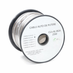 Cablu audio auto 8GA CU+AL maro 6.7mm 25m rola