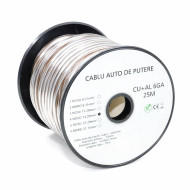 Cablu audio auto 6GA CU+AL maro 7.8mm 25m rola