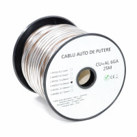 Cablu audio auto 6GA CU+AL maro 7.8mm 25m rola