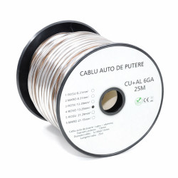 Cablu audio auto 6GA CU+AL maro 7.8mm 25m rola