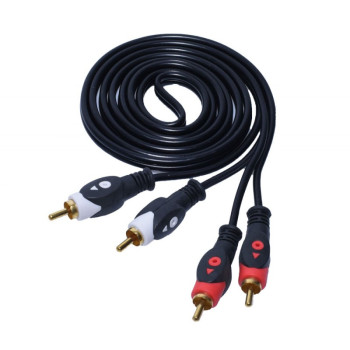 Cablu RCA 2 Tata la 2 Tata rosu negru 1,5m profesional