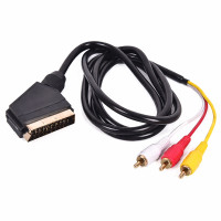 Cablu Scart RCA 21 pini la 3 RCA 1,5m