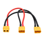 Cablu adaptor XT60 in serie, 1 mama la 2 tata, 20cm, 14AWG