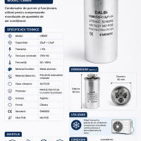 Condensator aparat aer conditionat 25+1.5uF CBB65