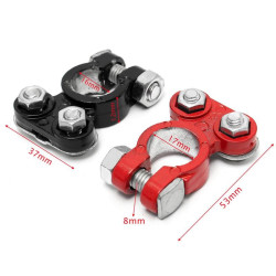 Borne baterie auto rosu negru set 2 buc aluminiu dur