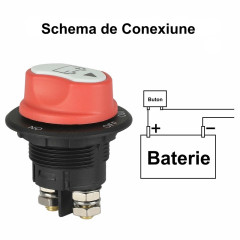 Intrerupator general baterie auto 200a 32vdc on off compact