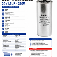 Condensator aparat aer conditionat 20+1.5uF CBB65 370VAC