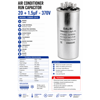 Condensator aparat aer conditionat 20+1.5uF CBB65 370VAC