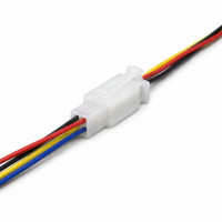 Conector auto alb 6 fire 25cm cu mufe mama si tata 6P