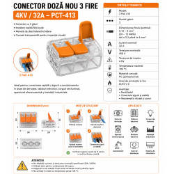 Conector Doza 3 Fire 4KV / 32A PCT-413 set 20 de bucati