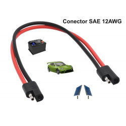 Conector SAE 12AWG cablu 30cm panou solar sau baterie auto