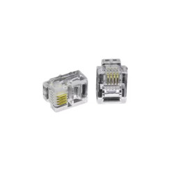 Mufa telefon RJ11 6P4C plastic set 100 buc