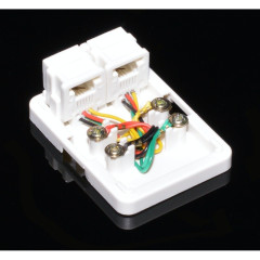 Priza dubla telefon 2 x 6P4C montaj aparent