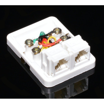 Priza dubla telefon 2 x 6P4C montaj aparent