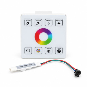 Controler banda LED SPI RGB tactil RF, 376 efecte, 5-24V, 2048 pixeli, alb