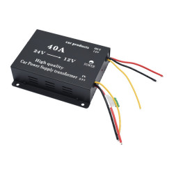 Convertor 24V la 12V 40A DC-DC, cu ventilator si siguranta