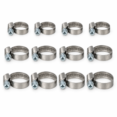 Coliere inox furtun set 12 bucati, surub hexagonal, 16-25mm