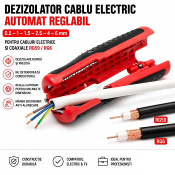 Dezizolator cablu 0.5-6mm RG59 RG6 multifunctional reglabil