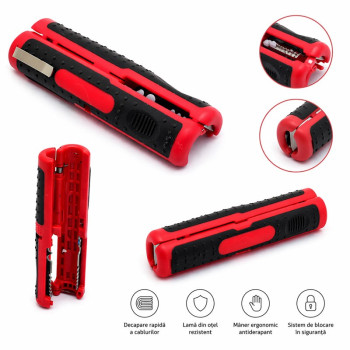 Dezizolator cablu 0.5-6mm RG59 RG6 multifunctional reglabil